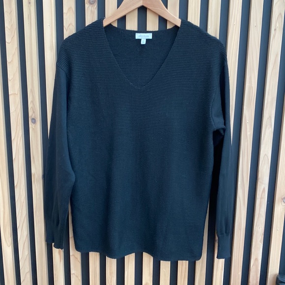 ELlA MOSS Ribbed V neck sweater - Picture 1 of 4